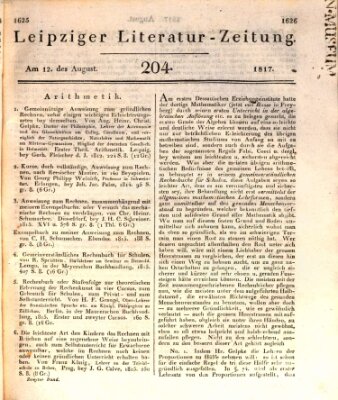 Leipziger Literaturzeitung Dienstag 12. August 1817