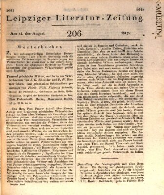 Leipziger Literaturzeitung Donnerstag 14. August 1817