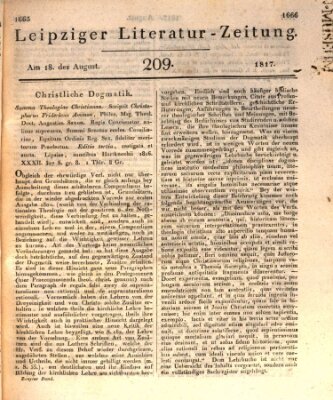 Leipziger Literaturzeitung Montag 18. August 1817