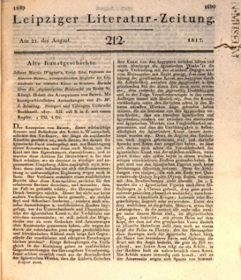 Leipziger Literaturzeitung Donnerstag 21. August 1817