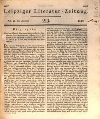 Leipziger Literaturzeitung Freitag 22. August 1817