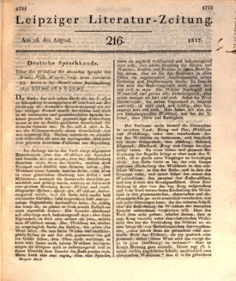 Leipziger Literaturzeitung Dienstag 26. August 1817