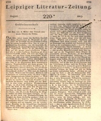 Leipziger Literaturzeitung Freitag 29. August 1817