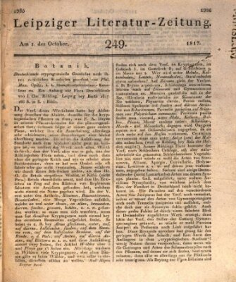 Leipziger Literaturzeitung Mittwoch 1. Oktober 1817
