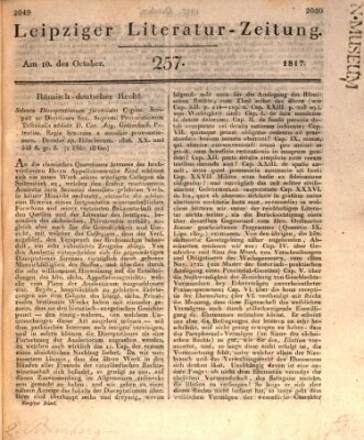 Leipziger Literaturzeitung Freitag 10. Oktober 1817