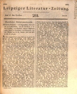 Leipziger Literaturzeitung Mittwoch 15. Oktober 1817