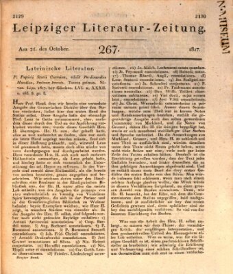 Leipziger Literaturzeitung Dienstag 21. Oktober 1817