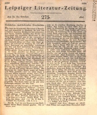 Leipziger Literaturzeitung Donnerstag 30. Oktober 1817