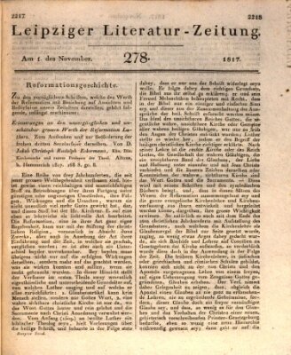 Leipziger Literaturzeitung Samstag 1. November 1817