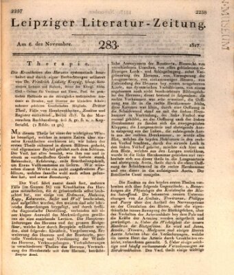 Leipziger Literaturzeitung Donnerstag 6. November 1817