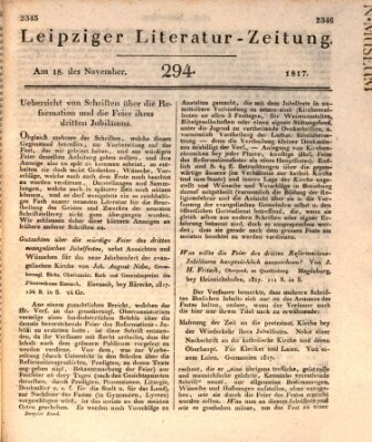 Leipziger Literaturzeitung Dienstag 18. November 1817