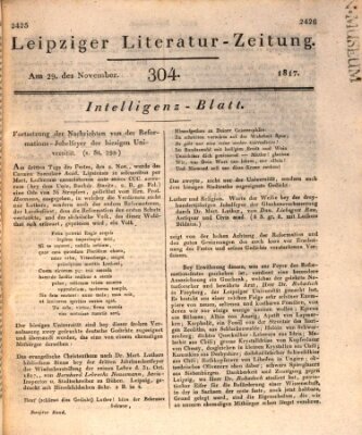 Leipziger Literaturzeitung Samstag 29. November 1817