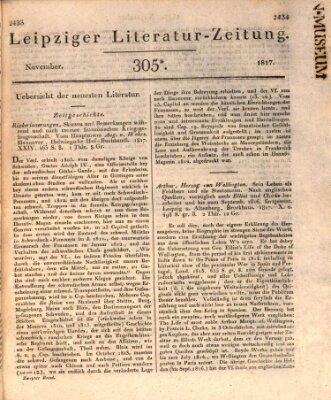 Leipziger Literaturzeitung Samstag 29. November 1817