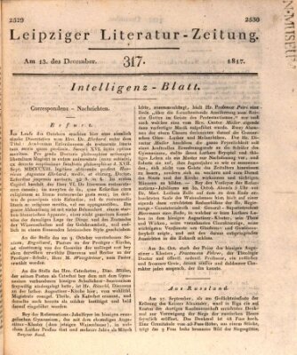 Leipziger Literaturzeitung Samstag 13. Dezember 1817