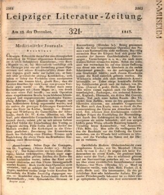 Leipziger Literaturzeitung Donnerstag 18. Dezember 1817