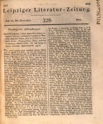 Leipziger Literaturzeitung Donnerstag 25. Dezember 1817