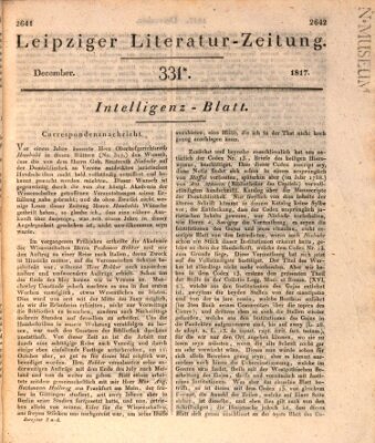 Leipziger Literaturzeitung Samstag 27. Dezember 1817