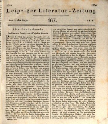 Leipziger Literaturzeitung Donnerstag 2. Juli 1818