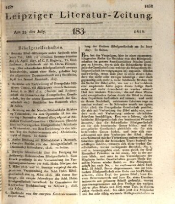 Leipziger Literaturzeitung Dienstag 21. Juli 1818