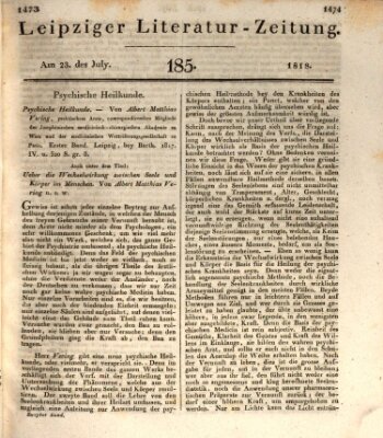 Leipziger Literaturzeitung Donnerstag 23. Juli 1818