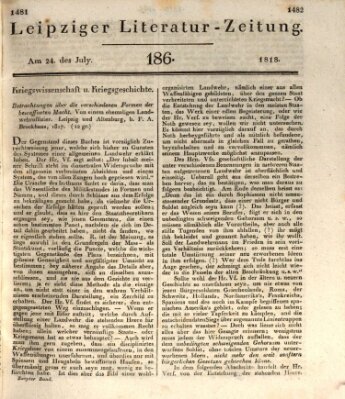 Leipziger Literaturzeitung Freitag 24. Juli 1818