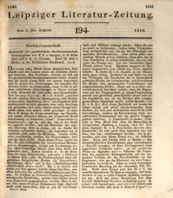 Leipziger Literaturzeitung Montag 3. August 1818