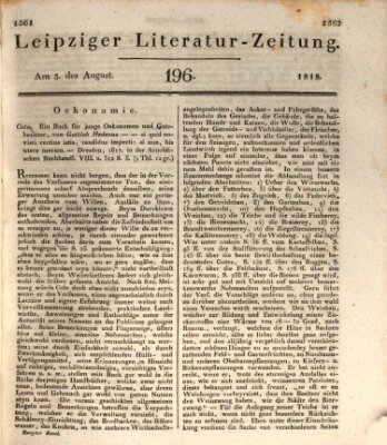 Leipziger Literaturzeitung Mittwoch 5. August 1818