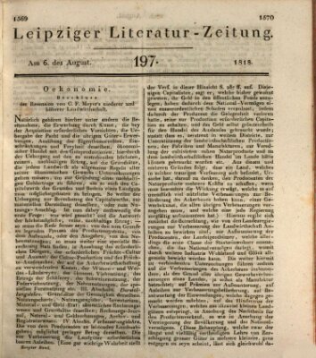 Leipziger Literaturzeitung Donnerstag 6. August 1818