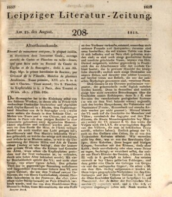 Leipziger Literaturzeitung Mittwoch 19. August 1818