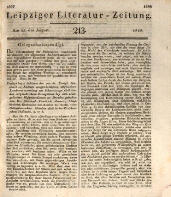 Leipziger Literaturzeitung Dienstag 25. August 1818