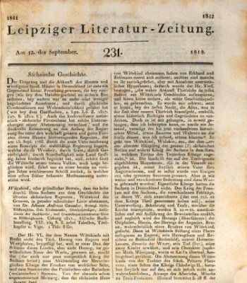 Leipziger Literaturzeitung Dienstag 15. September 1818