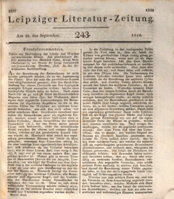 Leipziger Literaturzeitung Dienstag 29. September 1818