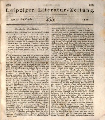 Leipziger Literaturzeitung Montag 12. Oktober 1818