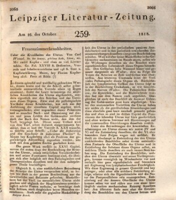 Leipziger Literaturzeitung Freitag 16. Oktober 1818