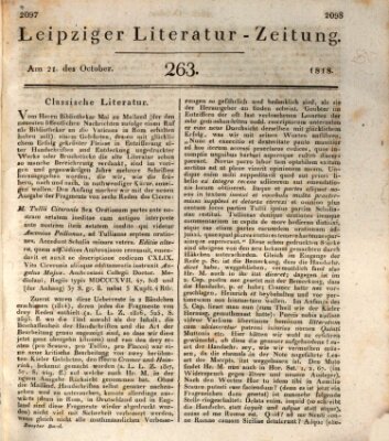 Leipziger Literaturzeitung Mittwoch 21. Oktober 1818