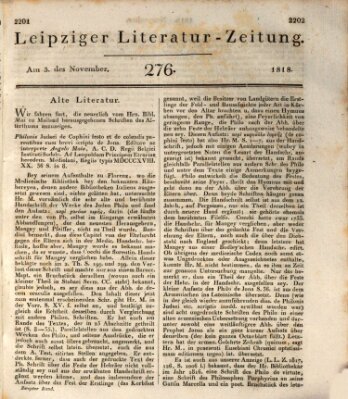 Leipziger Literaturzeitung Dienstag 3. November 1818