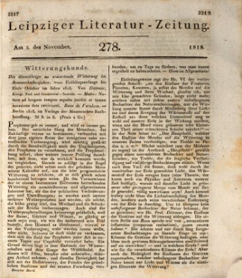 Leipziger Literaturzeitung Donnerstag 5. November 1818