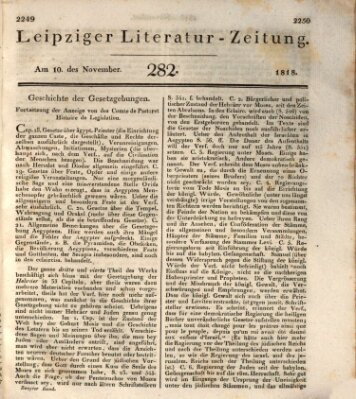 Leipziger Literaturzeitung Dienstag 10. November 1818