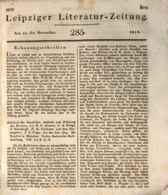 Leipziger Literaturzeitung Freitag 13. November 1818