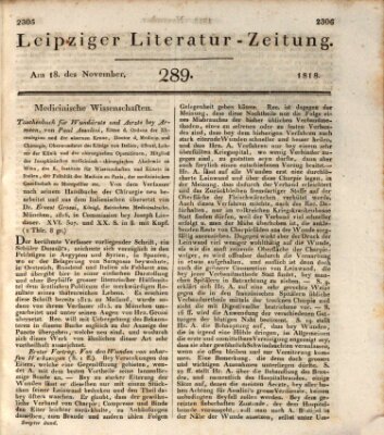 Leipziger Literaturzeitung Mittwoch 18. November 1818