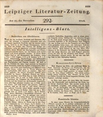 Leipziger Literaturzeitung Samstag 21. November 1818