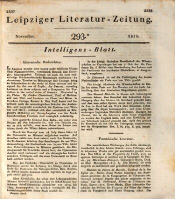 Leipziger Literaturzeitung Samstag 21. November 1818