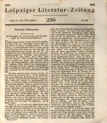 Leipziger Literaturzeitung Mittwoch 25. November 1818