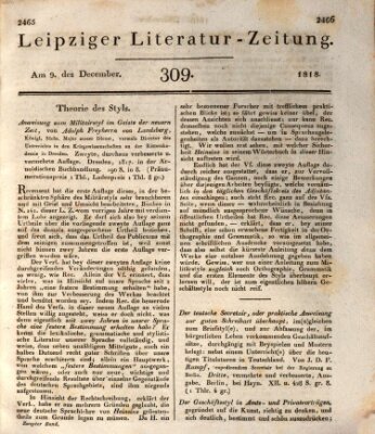 Leipziger Literaturzeitung Mittwoch 9. Dezember 1818