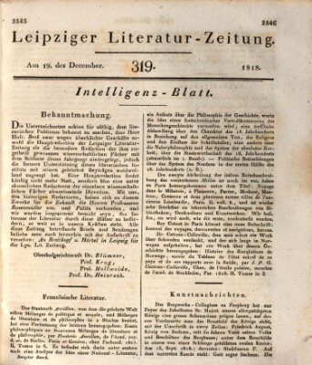 Leipziger Literaturzeitung Samstag 19. Dezember 1818