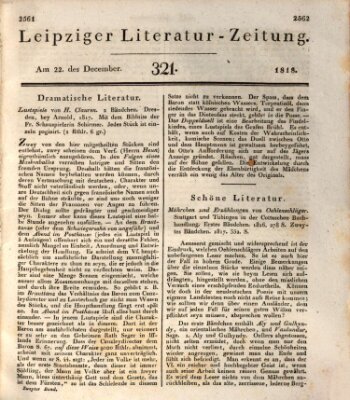 Leipziger Literaturzeitung Dienstag 22. Dezember 1818