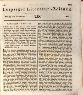 Leipziger Literaturzeitung Dienstag 29. Dezember 1818