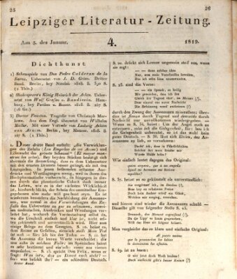 Leipziger Literaturzeitung Dienstag 5. Januar 1819