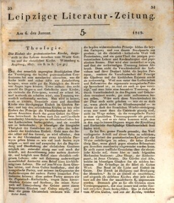 Leipziger Literaturzeitung Mittwoch 6. Januar 1819