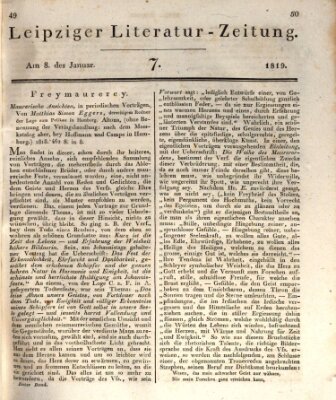 Leipziger Literaturzeitung Freitag 8. Januar 1819